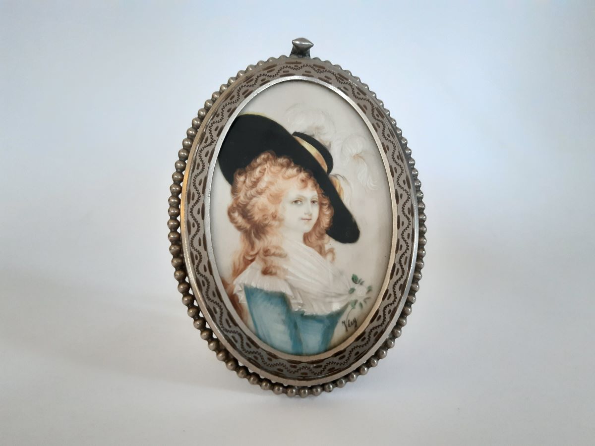 Miniature painted portrait of Lady Devonshire