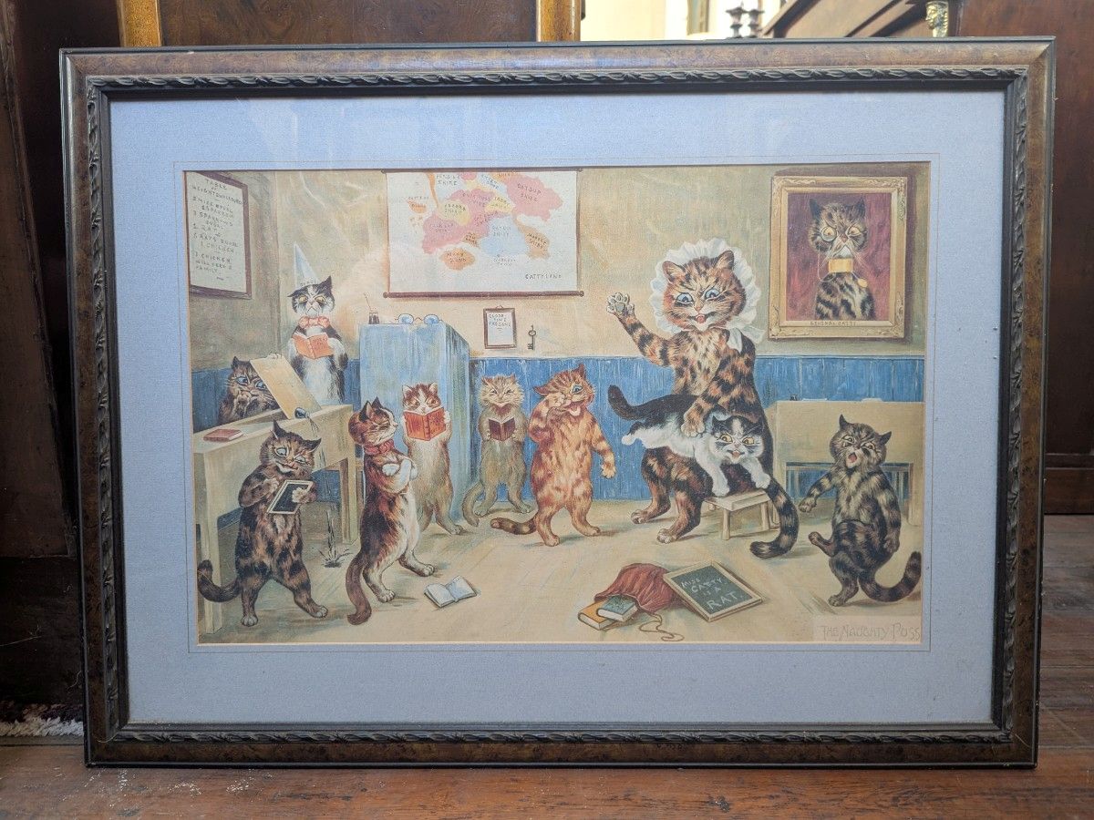 Louis Wain-Period Print Of Cats 'The Naughty Puss'