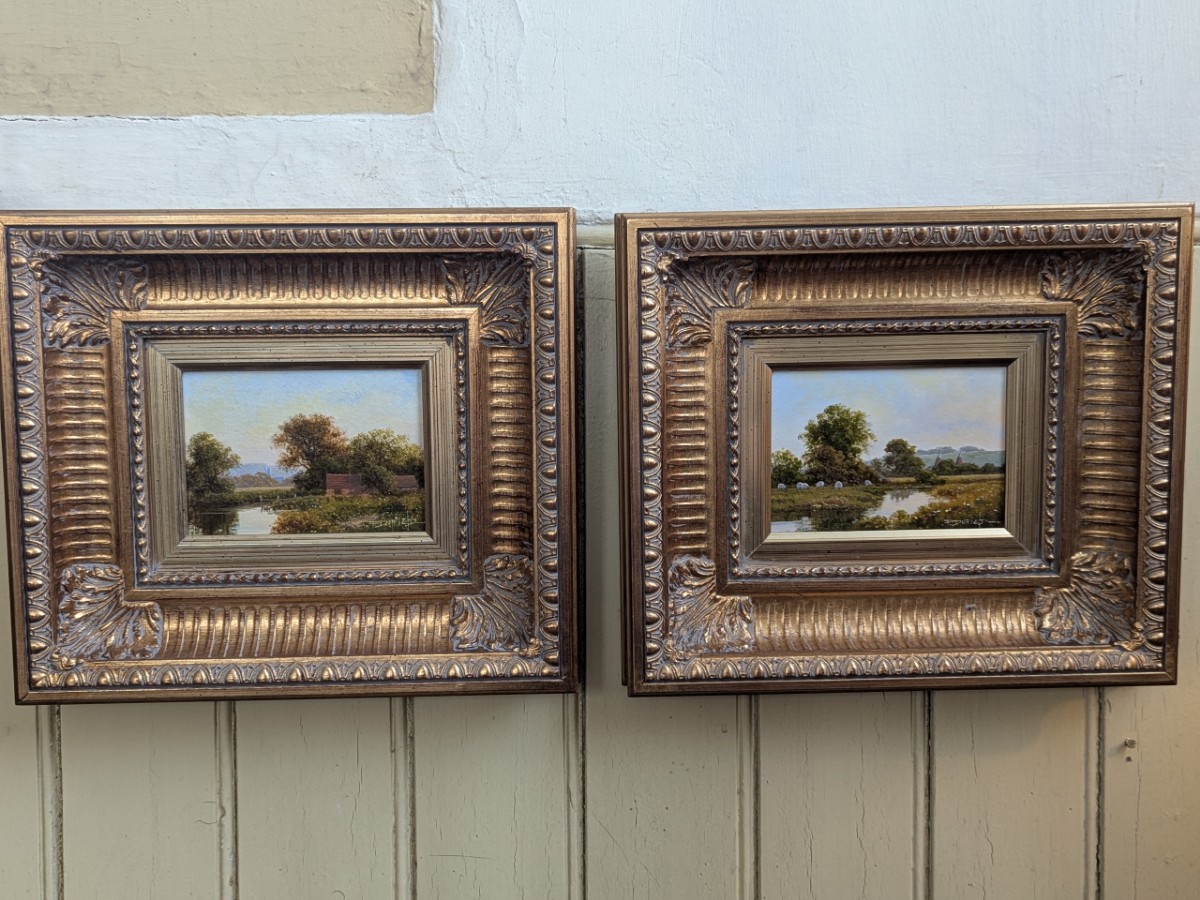 Pair Of Oil On Board, Farmland Scenes