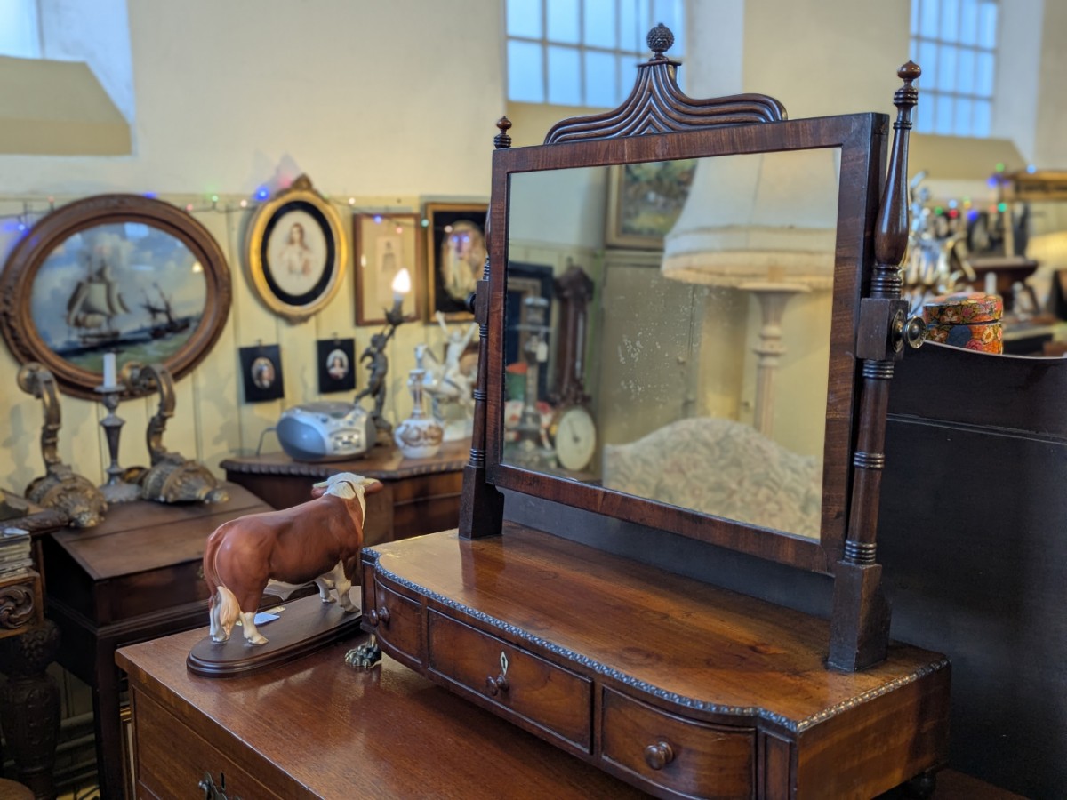 Mahogany Regency Toilet Mirror With Claw Feet