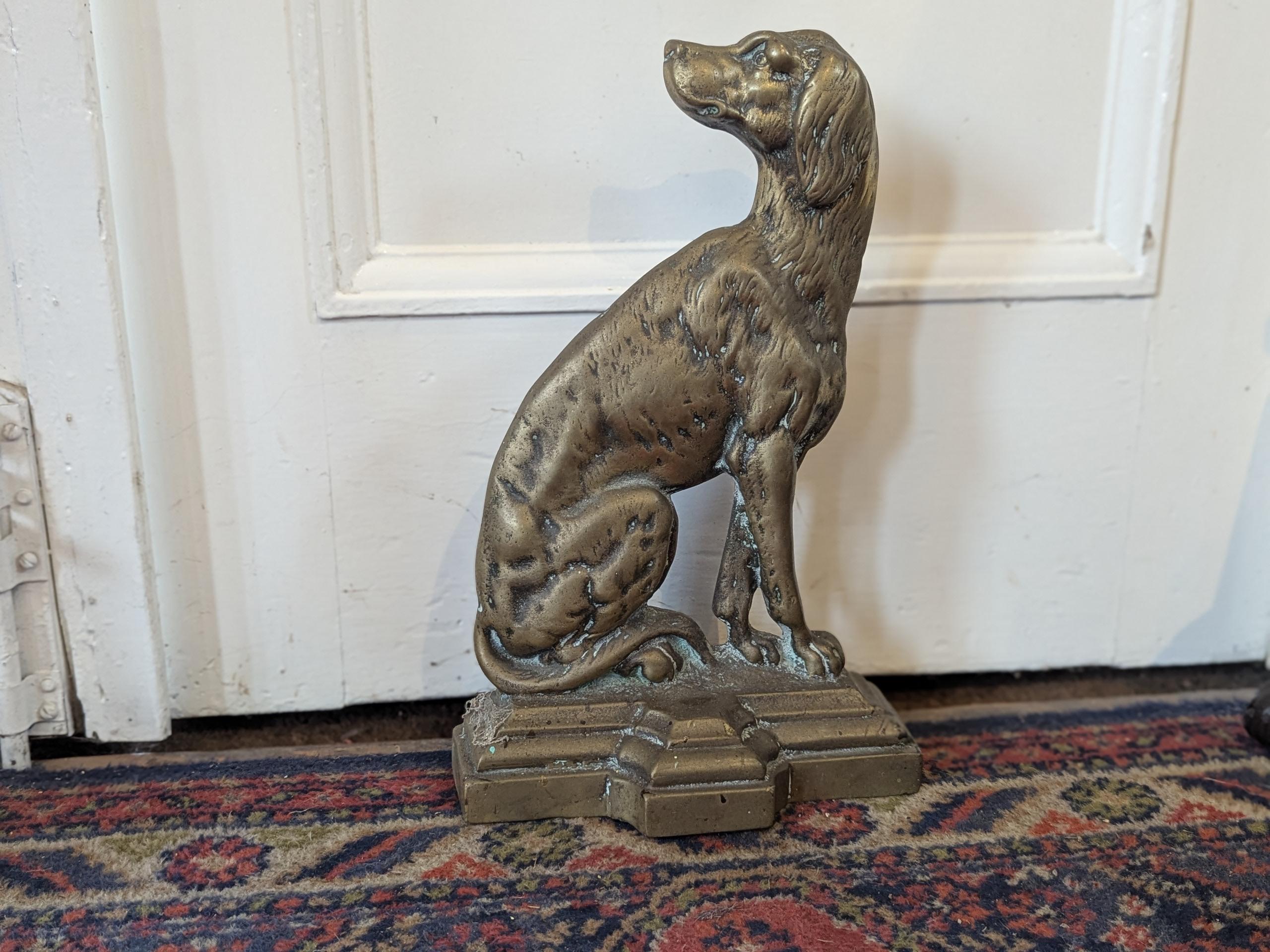 Victorian Cast-Brass Dog Door Stop