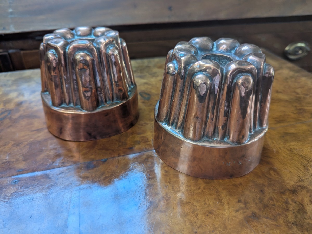 A Pair Of Victorian Copper Jelly Moulds