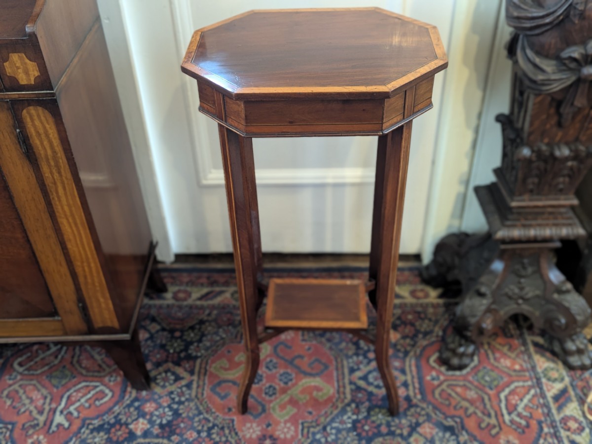Edwardian Banded Mahogany 2-Tier Table